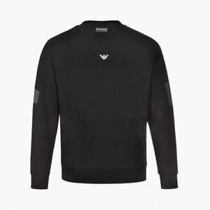 Emporio Armani Men's Double Jersey Sweatshirt with Logo Embroidery